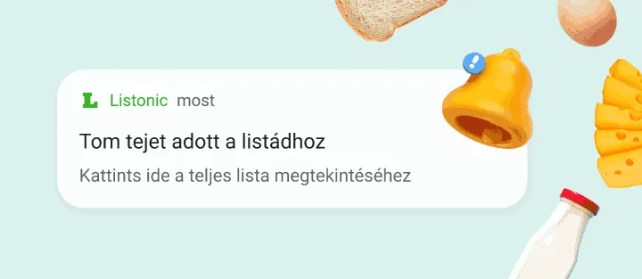 Telefonos értesítés arról, hogy egy családtag tejet adott a listához