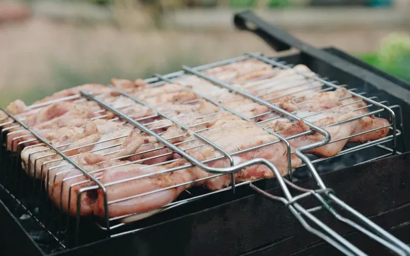 A photo illustrating a shopping list for a barbecue